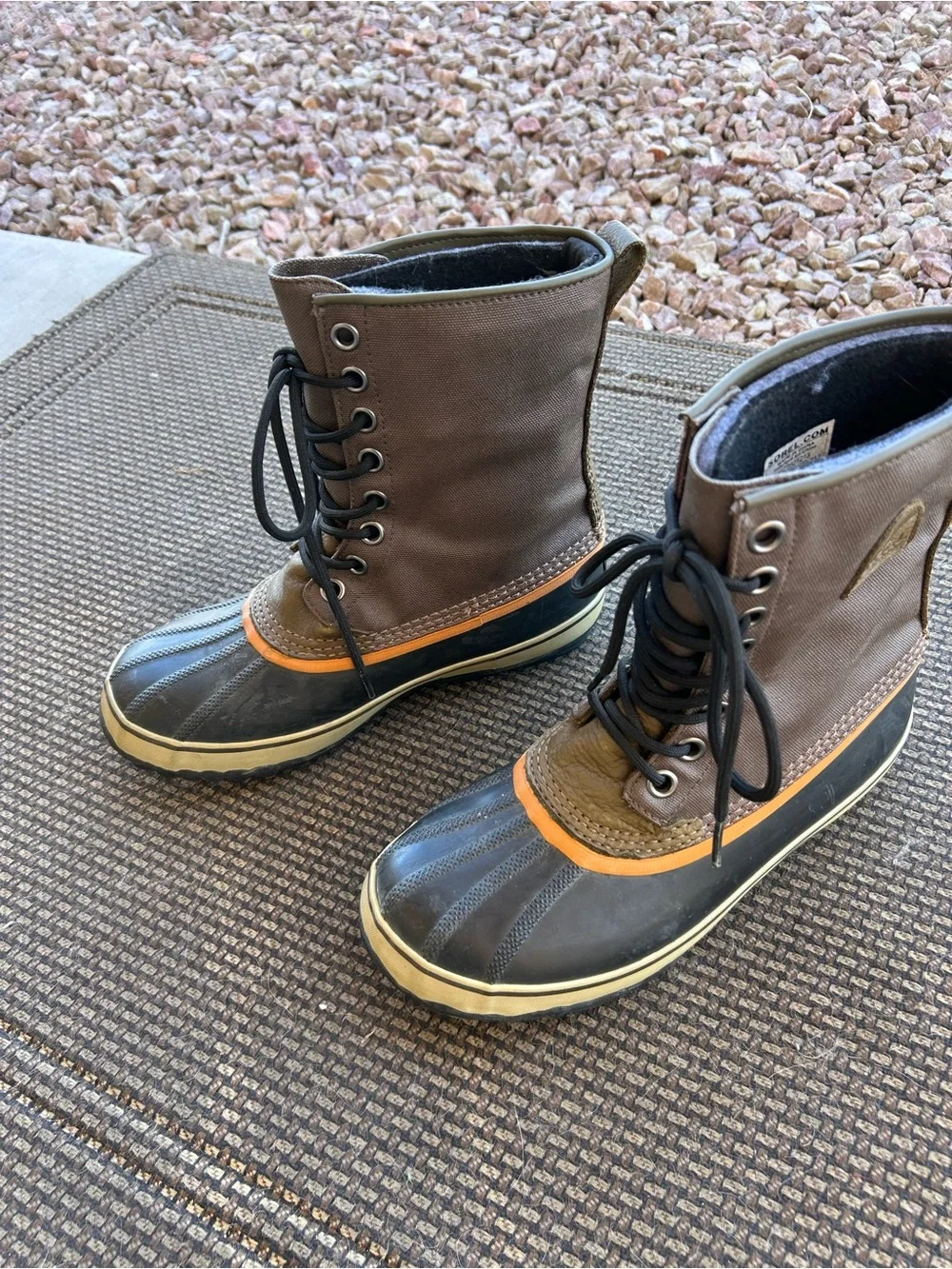 Men's Brown and Black Sorel Boots - Lace-Up Waterproof Outdoor Boots